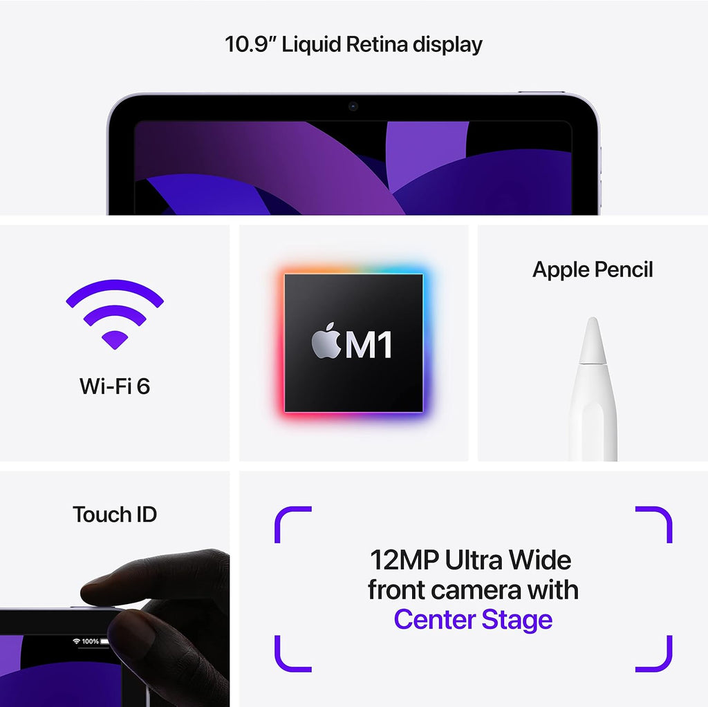 Apple iPad Air 5e génération (10,9 pouces Wi-Fi 64 Go) 2022 - Rose (Reconditionné Premium) pratique