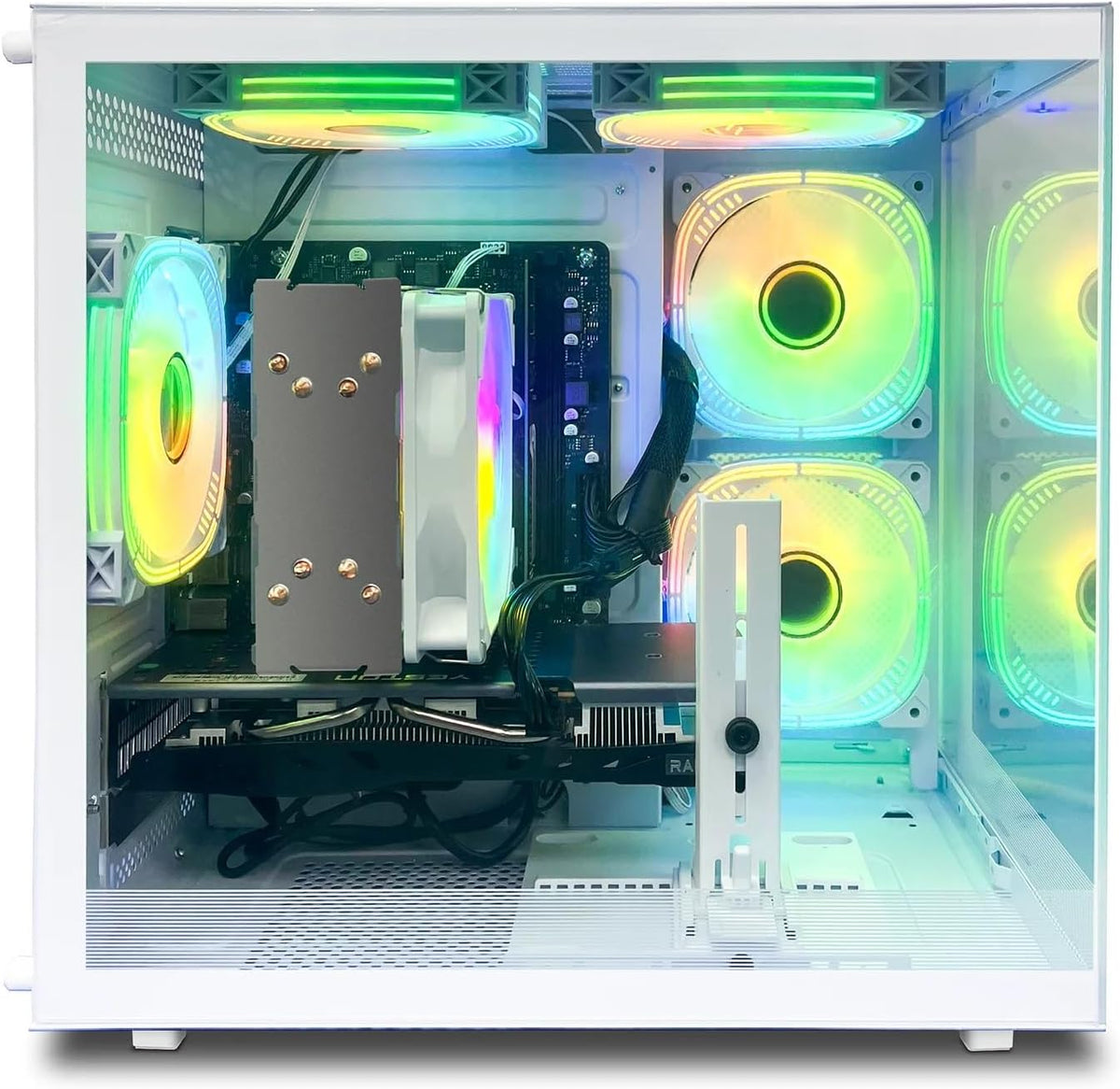 PC de jeu pré-assemblé Ryzen 5 5500 3,6 GHz (6 cœurs, 12 threads, allant jusqu'à 4,2 GHz), Radeon RX6500XT, 4 Go de RAM DDR4, 16 Go de espace de stockage NVMe, SSD de 512 Go, Wi-Fi 6, format tour, adapté à un usage domestique et le bureau.