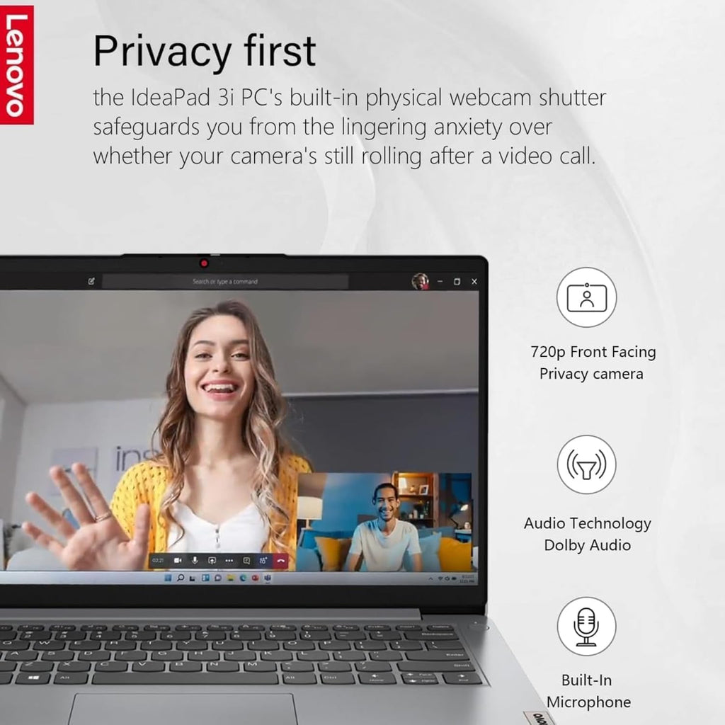 Ordinateur compact portable Lenovo tactile avec Office 365 pour le Web - 16 Go de RAM - SSD de 256 Go - Processeur Intel Core i3 - Écran FHD de 15,6 pouces - Bluetooth - Webcam - IdeaPad 3i - Windows 11 (sans souris)