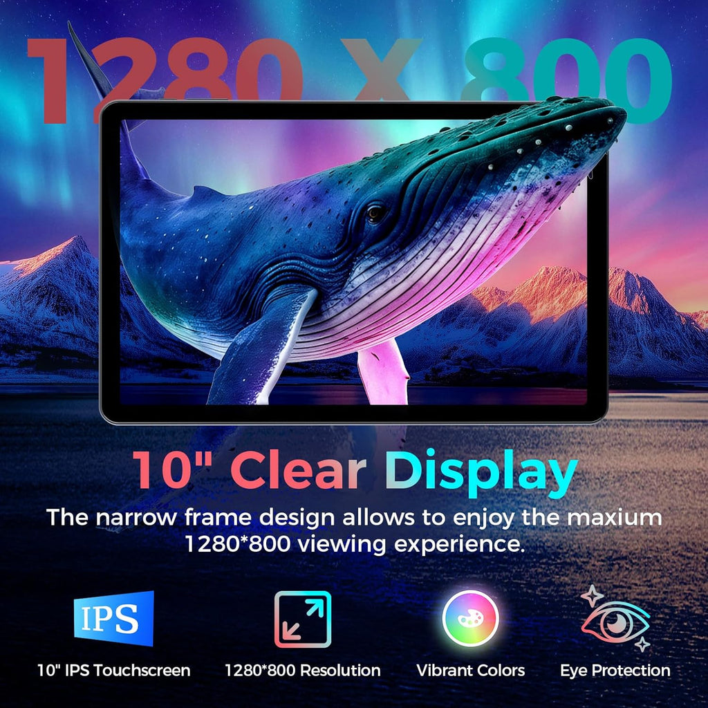 Tablette tactile avec clavier, tablette Android 15 (2026) avec 26 Go + 256 Go + 2 To extensible, écran 10 pouces, processeur 8 cœurs, intelligence artificielle Gemini, Wi-Fi 5G, batterie 8 000 mAh, Bluetooth 5.0, GPS, étui, souris et stylet inclus (é