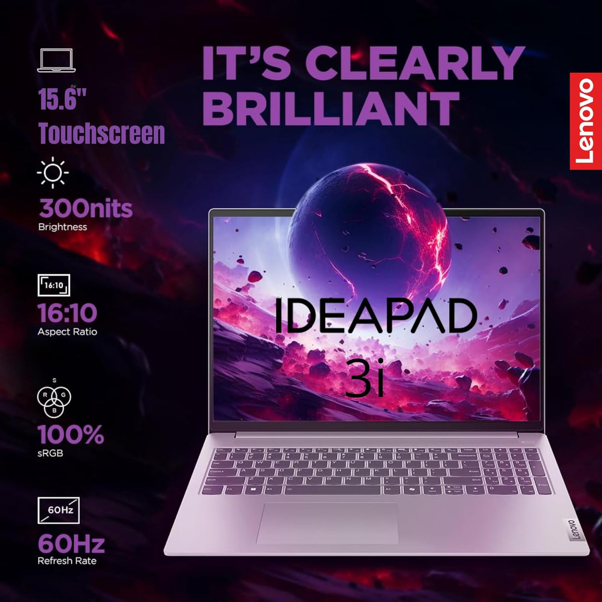 Ordinateur compact portable Lenovo Essential à écran tactile | Ideapad 3i | 24 Go de RAM | Écran tactile FHD 15,6 pouces | Stockage SSD 256 Go | Processeur Intel Core i3 | Windows 11 Pro | Ordinateur compact portable idéal pour les professionnels et