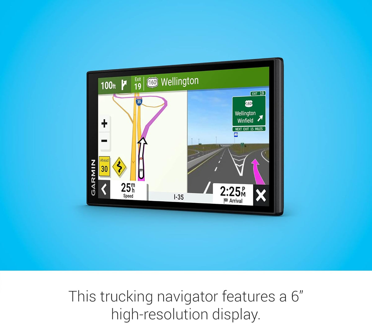 Garmin dezl OTR610 écran généreux facile à lire 6 pouces, GPS pour camions, routage personnalisé, imagerie satellite haute résolution