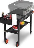 Table de cuisson pour plancha Blackstone, table de cuisson portable dotée de chariot - Convient aux autres planchas de table de 17 ou 22 pouces. Support pliable Ninja pour plancha et support Blackstone pour le camping et les pique-niques en plein air