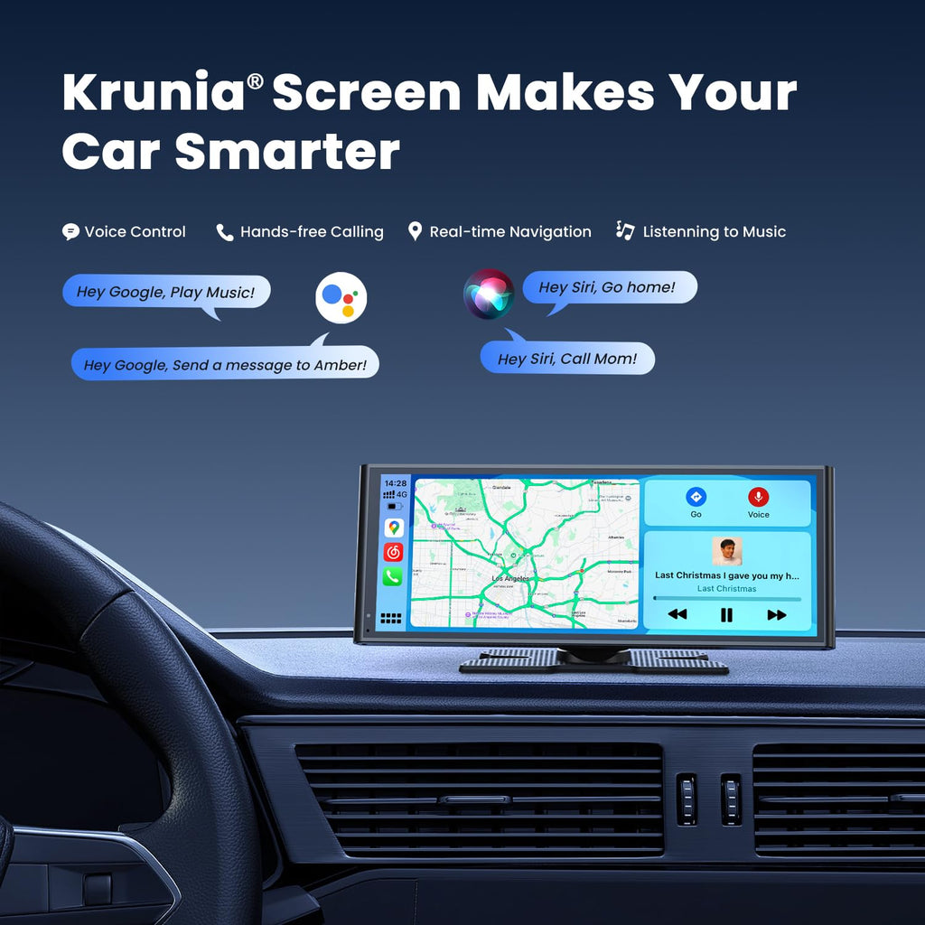 Écran à connectivité sans fil KRUNIA 9,26" CarPlay doté de Bluetooth et GPS