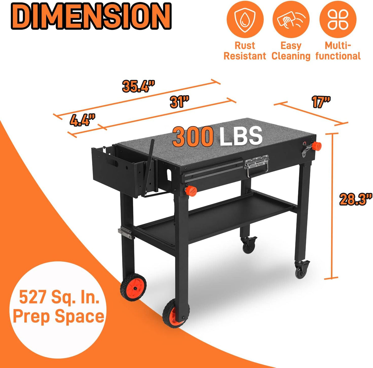 Table de cuisson pour plancha Blackstone, table de cuisson portable dotée de chariot - Convient aux autres planchas de table de 17 ou 22 pouces. Support pliable Ninja pour plancha et support Blackstone pour le camping et les pique-niques en plein air
