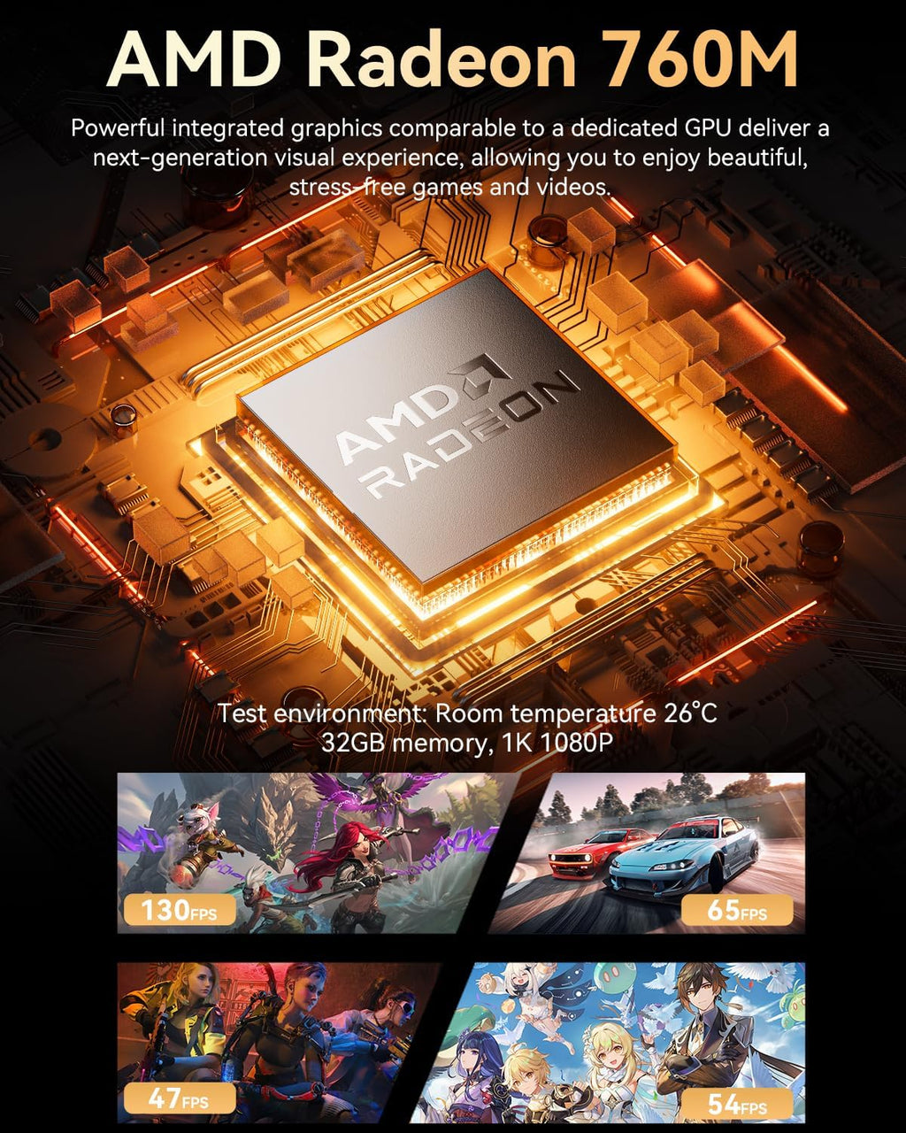 Mini PC gaming GMKtec M6 Ultra Ryzen 7640HS (version améliorée 6600H/6800U), 16 Go de RAM DDR5, SSD 1 To, double carte réseau LAN 2,5 GbE, compatible bureau et usage domestique, triple affichage 4K, Wi-Fi, 6 ports USB 4.0, Bluetooth 5.2…
