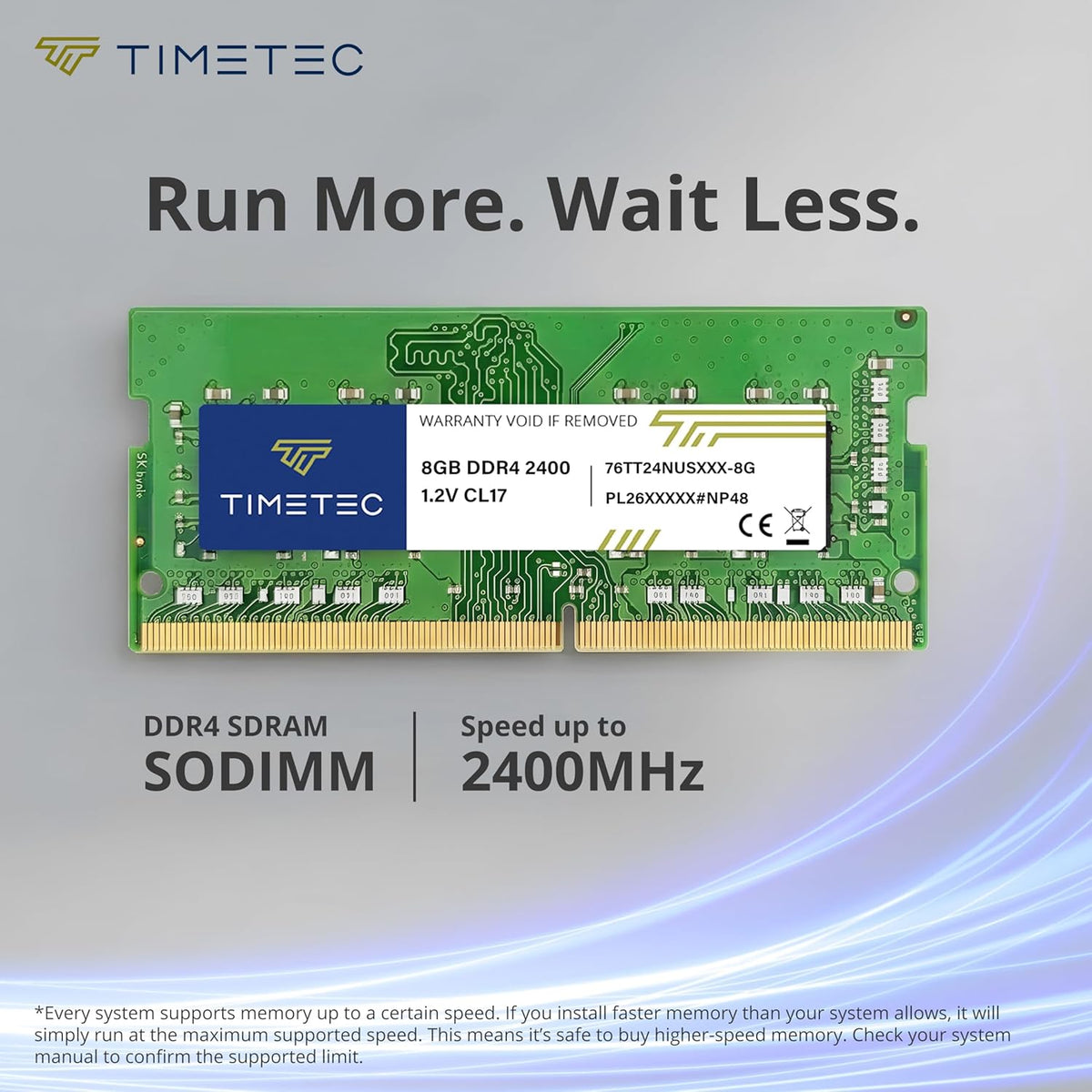 Kit de mémoire vive Timetec 16 Go (2 x 8 Go) DDR4 2400 MHz (PC4-2400T) PC4-19200 SODIMM pour ordinateur compact portable – Module de mémoire non-ECC sans tampon, 260 broches, 1,2 V, CL17, pour ordinateur compact portable, mini-PC et PC tout-en-un.