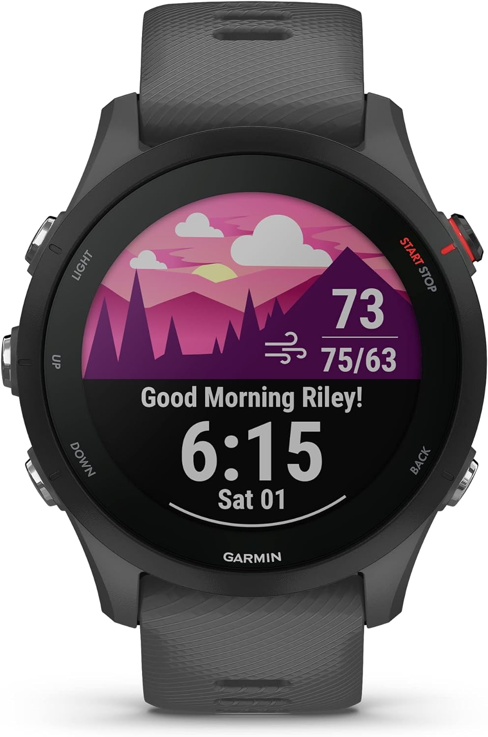 Présentation : Montre connectée GPS de course à pied Garmin Forerunner® 255 : informations avancées, batterie longue durée, gris ardoise