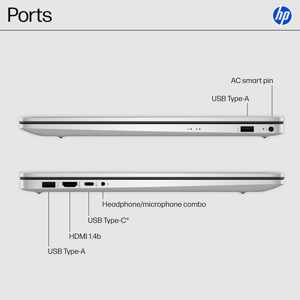 Ordinateur compact portable HP 17,3" tactile avec Office 365 pour le Web | Processeur AMD Ryzen 5 7430U (6 cœurs, 12 threads, jusqu'à 4,3 GHz, plus performant que le Core i7-1355U) | 16 Go de RAM | SSD de 512 Go | Pavé numérique | Sans souris