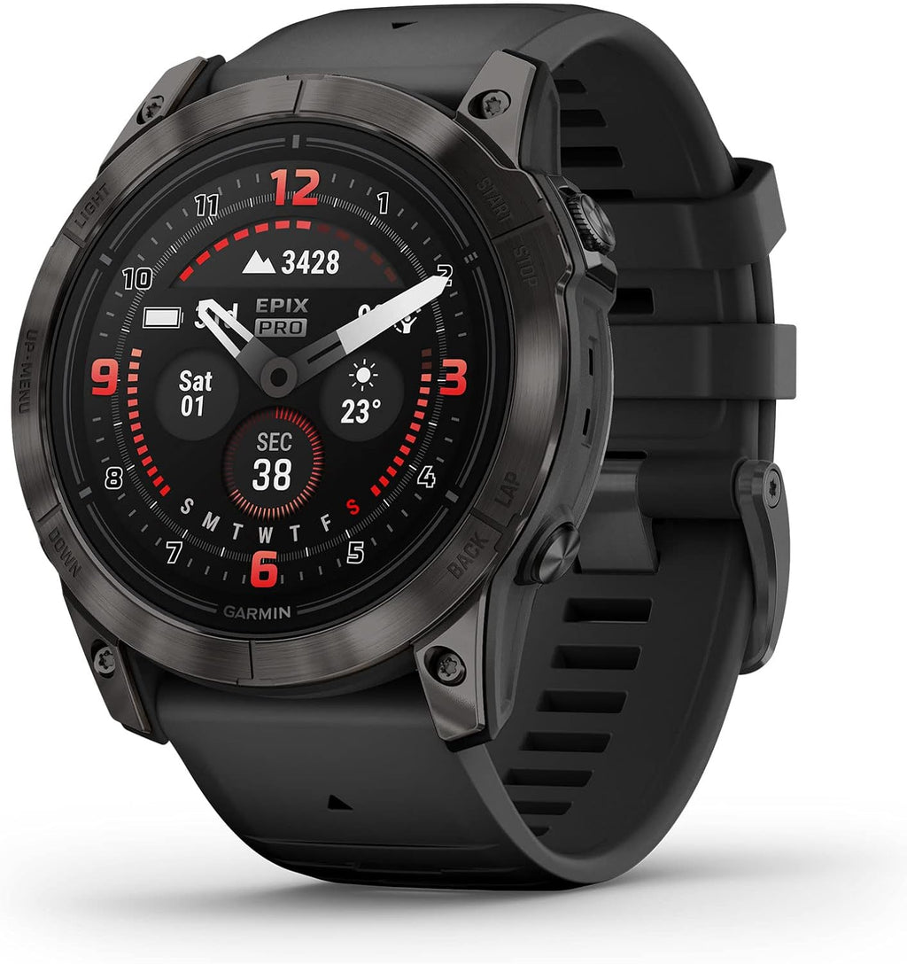 Présentation : Garmin epix Pro (2e génération) Édition Saphir 51 mm Montre connectée haute performance Technologie d'entraînement avancée Lampe torche intégrée Noir