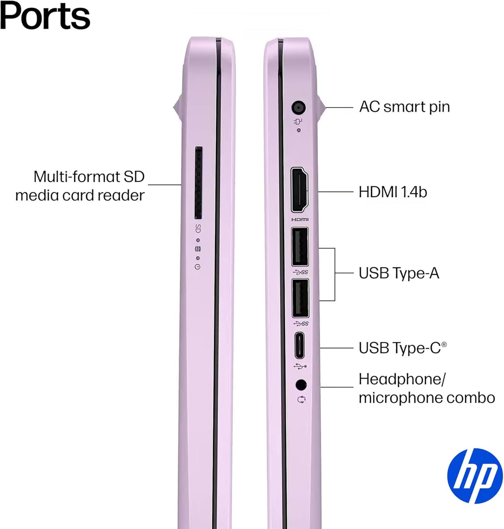 Ordinateur compact portable HP 14" Ultra Léger et Fin 2026 Premium, MS Office, Copilot AI, processeur Intel quadricœur, 4 Go de RAM DDR5, 628 Go de stockage (128 Go UFS + 500 Go extensible), batterie longue durée, MarxsolAccessory, Windows 11