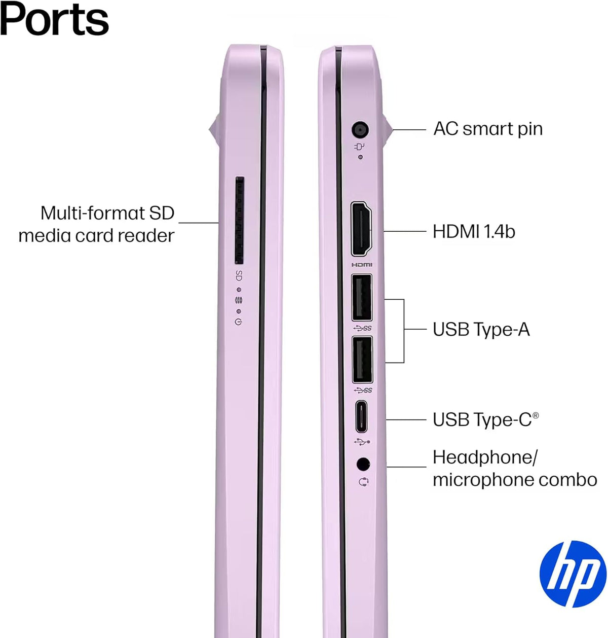Ordinateur compact portable HP 14" Ultra Léger et Fin 2026 Premium, MS Office, Copilot AI, processeur Intel quadricœur, 4 Go de RAM DDR5, 628 Go de stockage (128 Go UFS + 500 Go extensible), batterie longue durée, MarxsolAccessory, Windows 11
