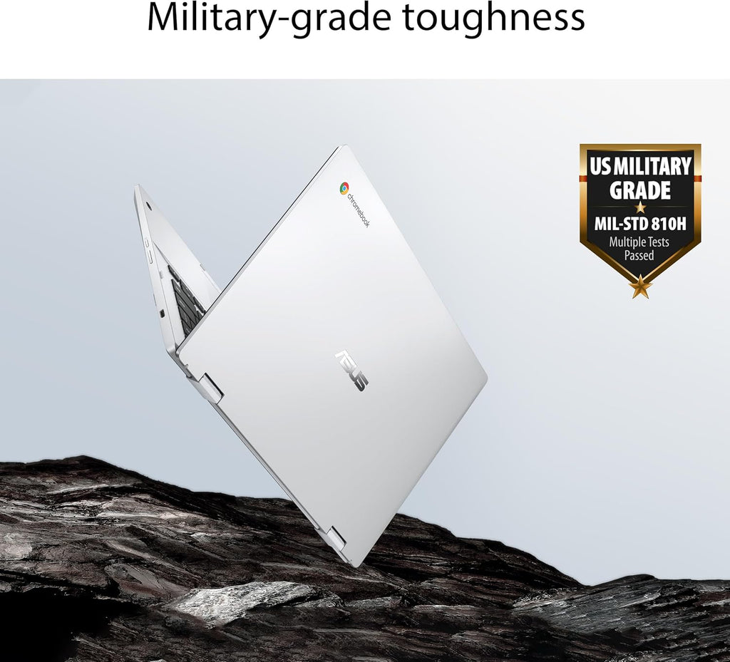 ASUS Chromebook Flip CX1 Ordinateur compact portable convertible 14 pouces FHD NanoEdge Tactile à 360° Processeur Intel Celeron N4500 128 Go de stockage eMMC 8 Go de RAM ChromeOS Argent transparent CX1400FKA-AS88FT