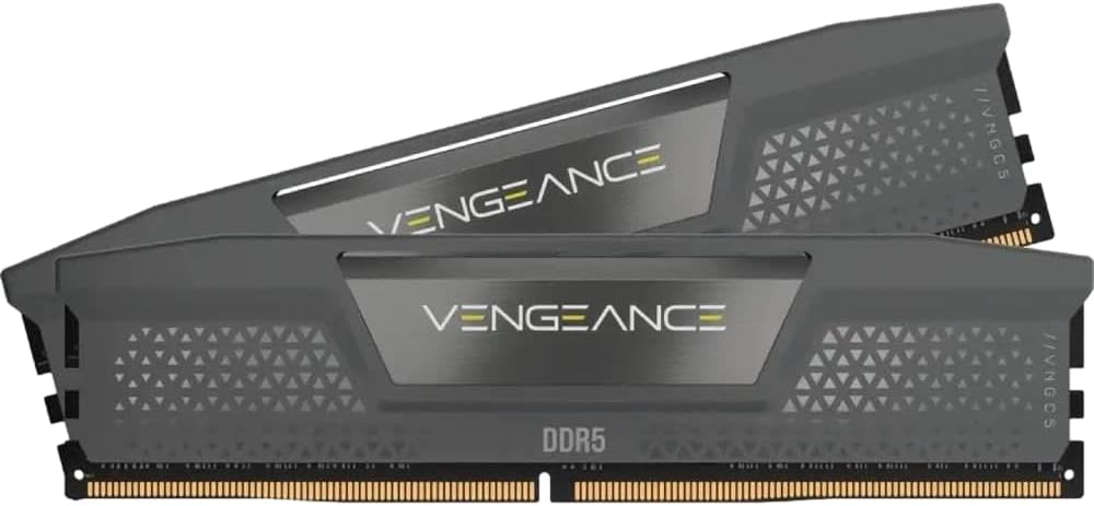 Mémoire RAM CORSAIR Vengeance DDR5 32 Go (2 x 16 Go) allant jusqu'à 6 400 MHz CL36-48-48-104 1,35 V AMD EXPO Intel XMP 3.0 pour ordinateur de bureau – Grise (CMK32GX5M2B6400Z36)