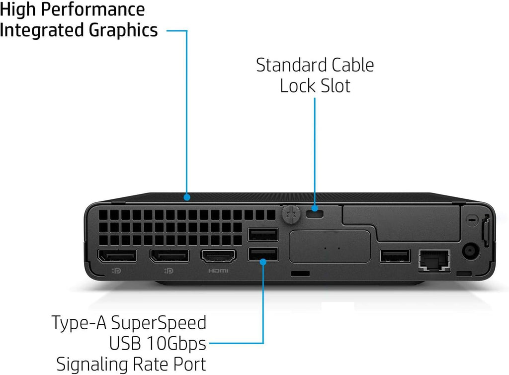 Ordinateur de bureau HP Elite Mini 800 MFF pour professionnels, processeur Intel Core i9-14900, 32 Go de RAM DDR5, SSD PCIe de 2 To, 2 ports DisplayPort, Wi-Fi 6, port RJ-45, clavier et souris doté de connectivité filaires, support inclus, Windows…