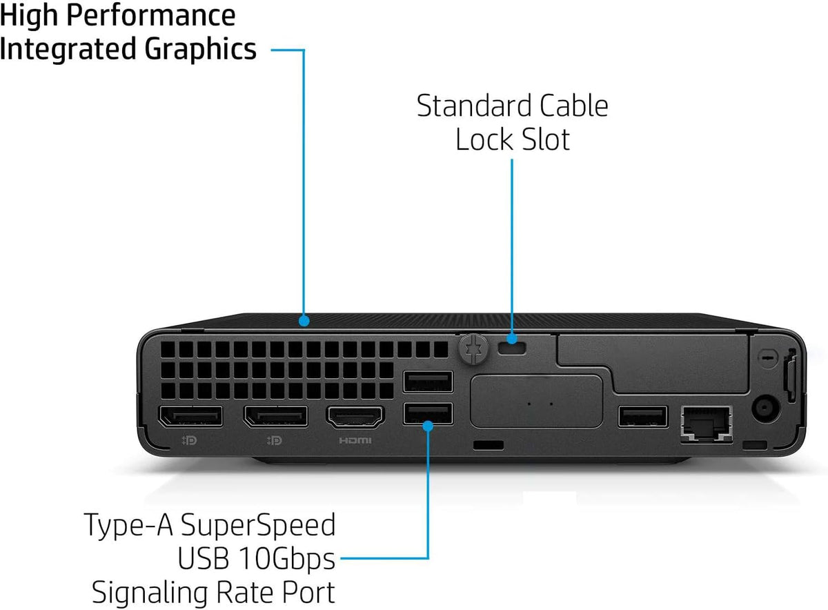 Ordinateur de bureau HP Elite Mini 800 MFF pour professionnels, processeur Intel Core i9-14900, 32 Go de RAM DDR5, SSD PCIe de 2 To, 2 ports DisplayPort, Wi-Fi 6, port RJ-45, clavier et souris doté de connectivité filaires, support inclus, Windows…