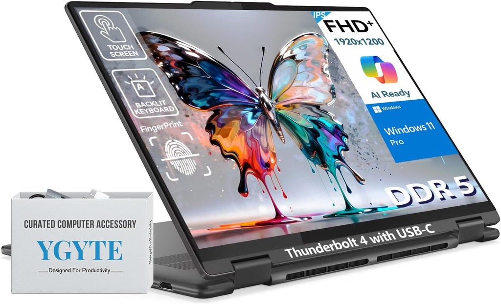 Ordinateur compact portable Lenovo Yoga 7i 2 en 1, écran tactile 16 pouces FHD+, pliable à 360°, convertible, processeur Intel Core Ultra 7, Windows 11 Pro, 16 Go de RAM DDR5, SSD de 1 To, pavé numérique rétroéclairé, lecteur d'empreintes digitales.