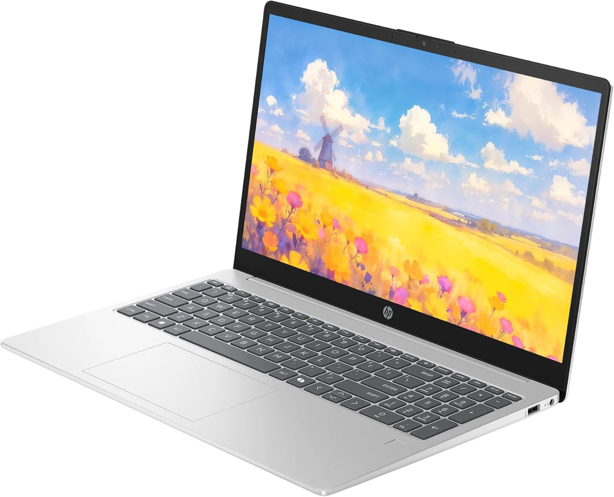 Ordinateur compact portable professionnel HP 15,6 pouces : 12 Go de RAM, SSD de 512 Go, processeur Intel Core i5 à 10 cœurs, Windows 11 avec Copilot AI, lecteur d’empreintes digitales, clavier rétroéclairé, écouteurs SageNova.