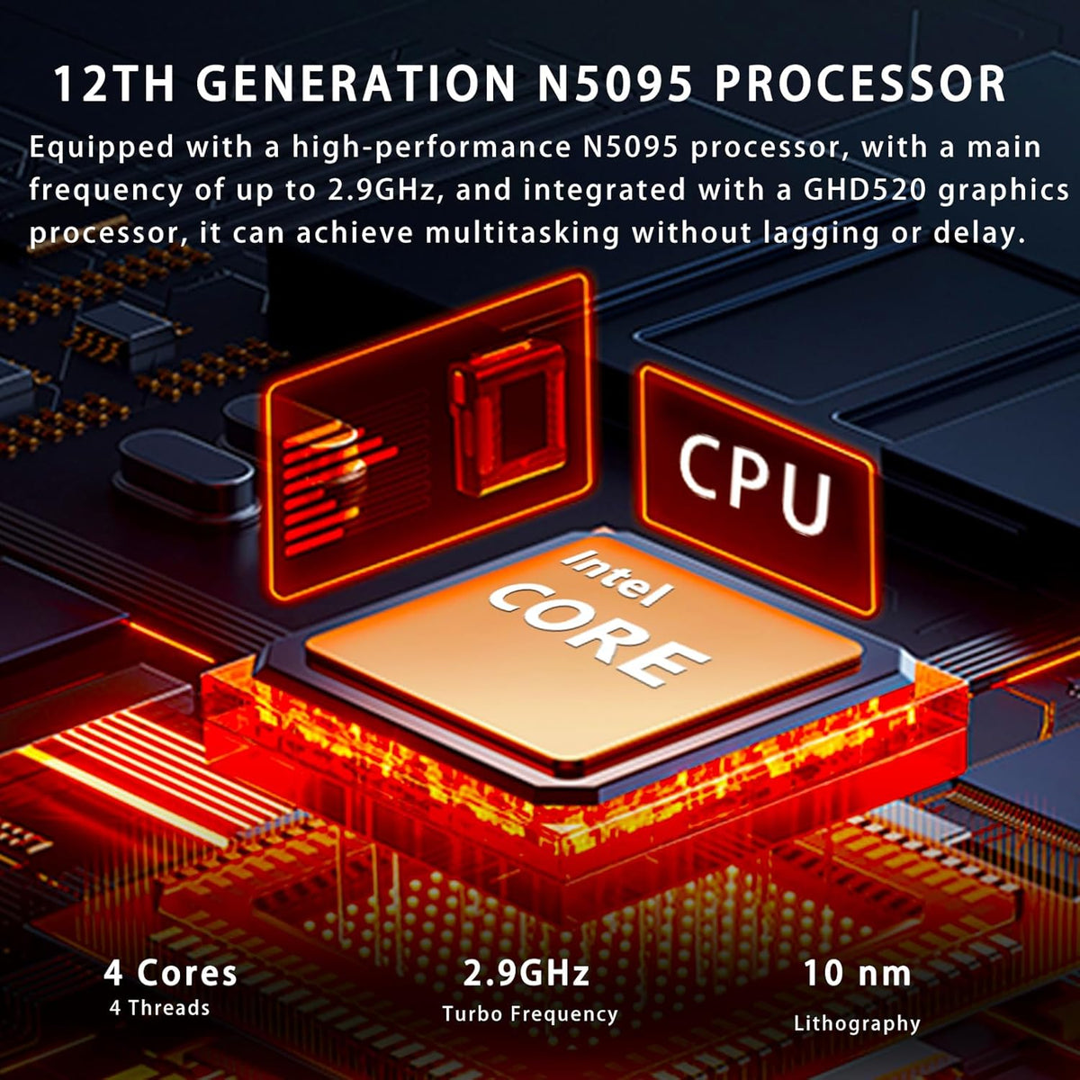 Ordinateur compact portable Morostron 13,5 pouces à écran tactile (16 Go de RAM, SSD de 512 Go), écran IPS 3K (3000 × 2000), processeur Celeron N5095 jusqu'à 2,9 GHz, clavier rétroéclairé, déverrouillage par empreinte digitale, Windows 11