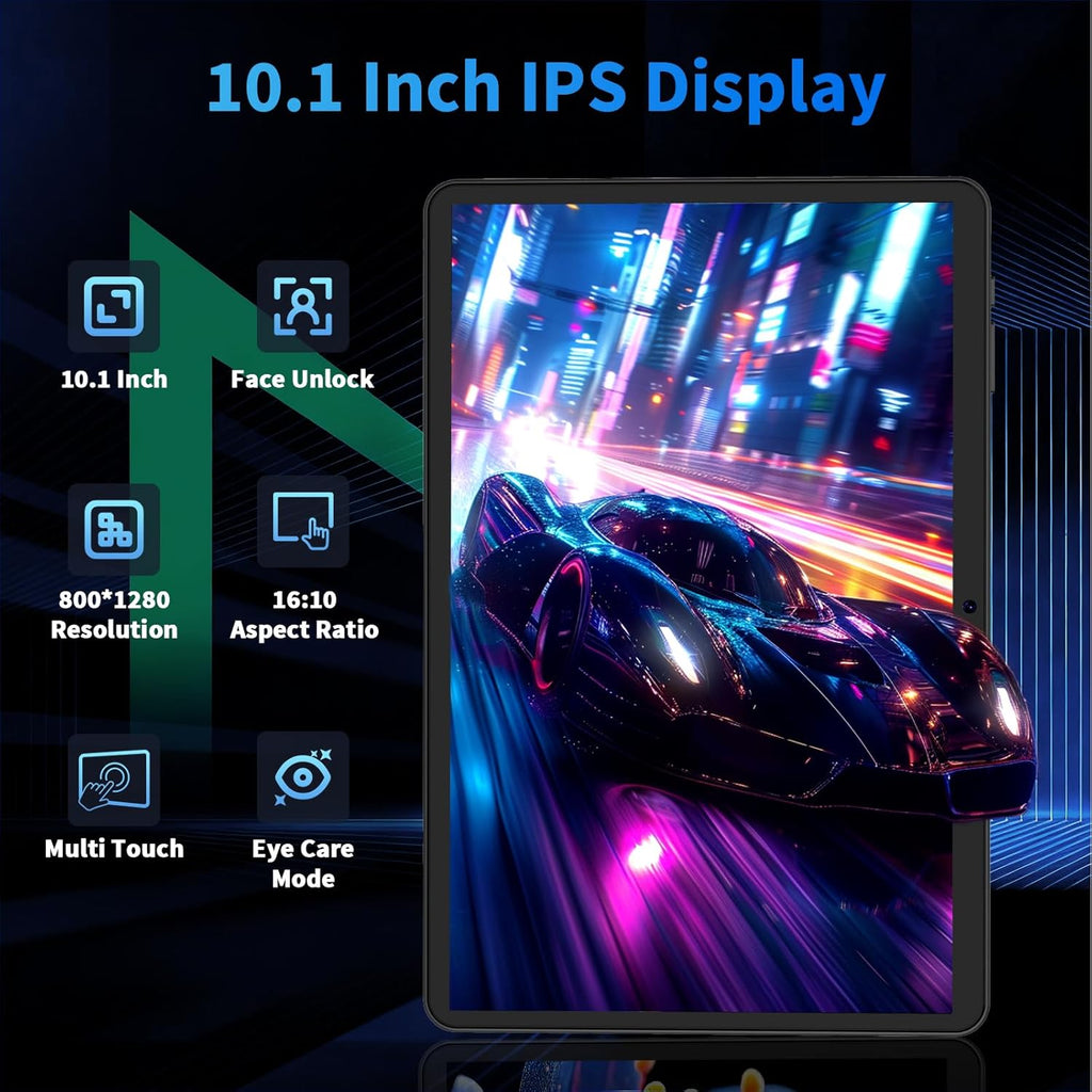 Tablette tactile Android 15 10 pouces (2026) avec clavier, 26 Go + 256 Go, extensible jusqu'à 2 To, Gemini AI avec processeur octocœur, batterie 8 000 mAh, Wi-Fi 5G, GPS, GMS, Widevine L1, tablette 2 en 1 avec étui, souris et stylet (étui noir).