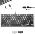 Clavier filaire Macally pour Mac avec hub USB (2 ports USB-C / 1 port USB-A) - Clavier Apple compact compatible avec prise USB 2 en 1 - pour MacBook Pro/Air, Mac mini et iMac
