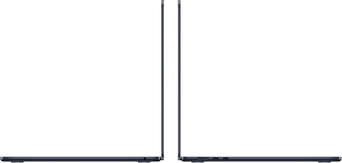 MacBook Air 2023 d'Apple avec puce Apple M2, processeur 8 cœurs et processeur graphique 10 cœurs (15 pouces, 8 Go de RAM, 256 Go de stockage SSD) (clavier QWERTY anglais) Minuit (reconditionné)