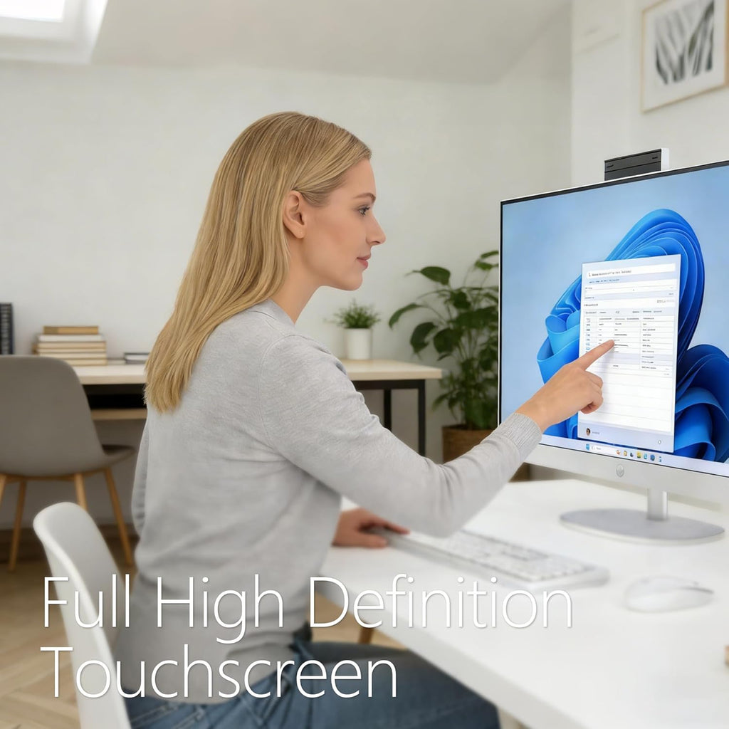 Ordinateur tout-en-un HP 27" FHD tactile – Tout pour travailler en toute simplicité. Processeur Intel Core Ultra 7 155U, 16 Go de RAM DDR5, SSD de 1 To, accès gratuit à Internet et Office, ports HDMI et Ethernet, Windows 11 Professionnel, station…