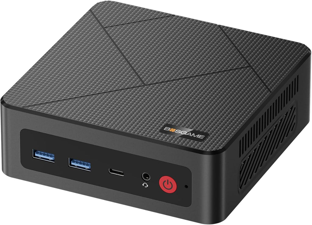 Mini PC BOSGAME E4, double LAN Gigabit, Ryzen 5 3550H, Windows 11 Pro, ordinateur de bureau au format compact, 16 Go de RAM DDR4, SSD NVMe de 1 To, triple affichage, 4 ports USB, Wi-Fi 5/Bluetooth 5.0 – adapté à le bureau et la maison