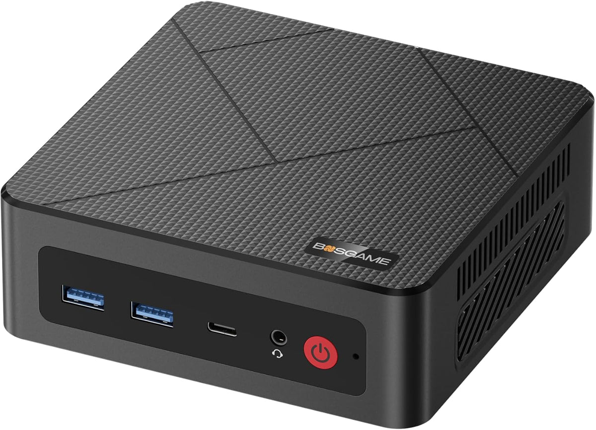 Mini PC BOSGAME E4, double LAN Gigabit, Ryzen 5 3550H, Windows 11 Pro, ordinateur de bureau au format compact, 16 Go de RAM DDR4, SSD NVMe de 1 To, triple affichage, 4 ports USB, Wi-Fi 5/Bluetooth 5.0 – adapté à le bureau et la maison