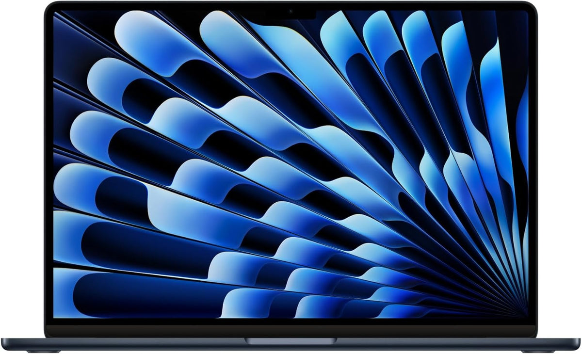 MacBook Air 2023 d'Apple avec puce Apple M2, processeur 8 cœurs et processeur graphique 10 cœurs (15 pouces, 8 Go de RAM, 256 Go de stockage SSD) (clavier QWERTY anglais) Minuit (reconditionné)