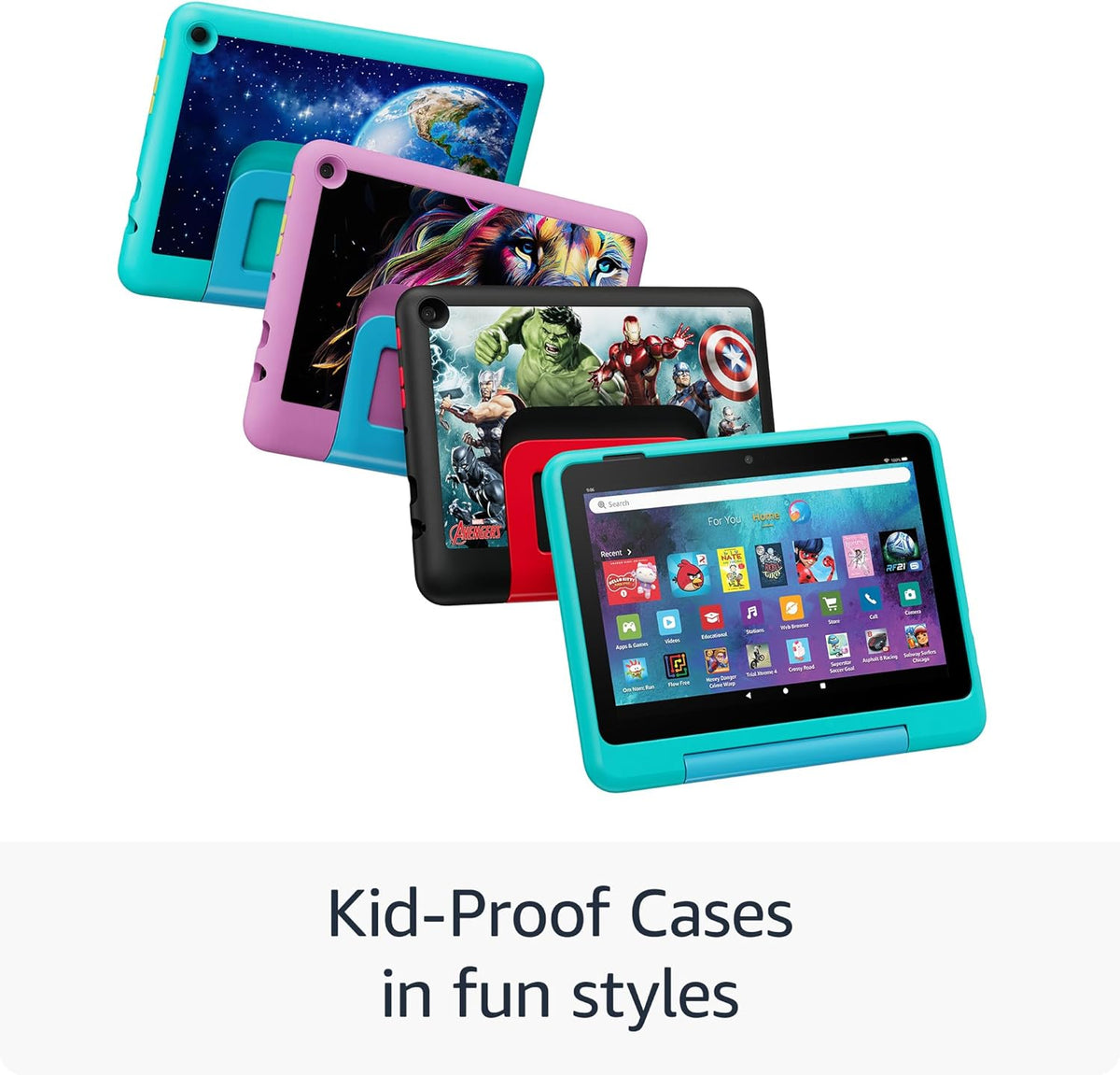 Tablette tactile Amazon Fire HD 8 Kids Pro (dernier modèle), 6-12 ans. Écran HD lumineux de 8 pouces, contenu sans publicité, contrôle parental, autonomie de 13 heures, étui fin pour les plus grands, 32 Go, Discovery