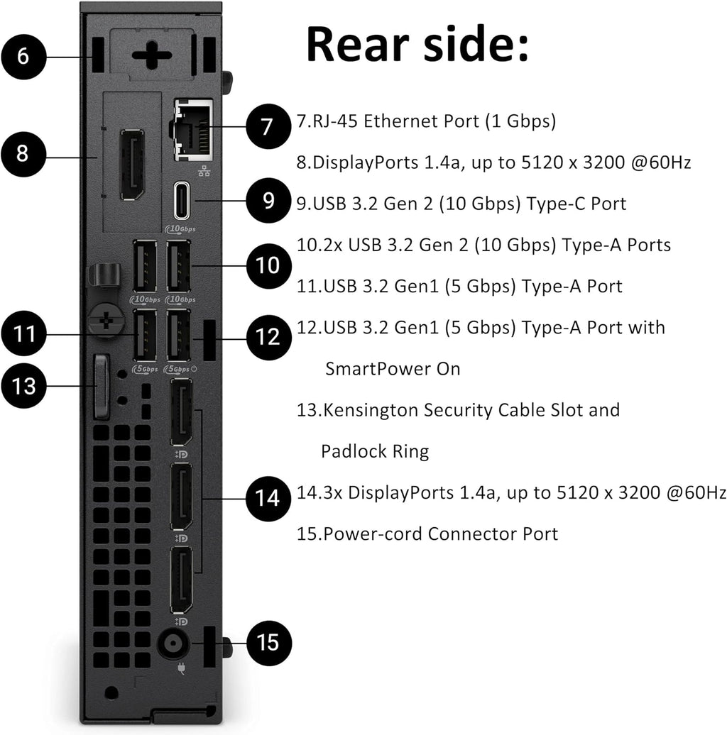 Mini PC Dell Pro Micro Plus (OptiPlex 7000 MFF nouvelle génération) : ordinateur de bureau professionnel, PC IA, processeur Intel Ultra 5 235T à 14 cœurs (supérieur à l'i7-13700T), 16 Go de RAM DDR5, SSD de 512 Go, Wi-Fi 6, Bluetooth, 4 ports…