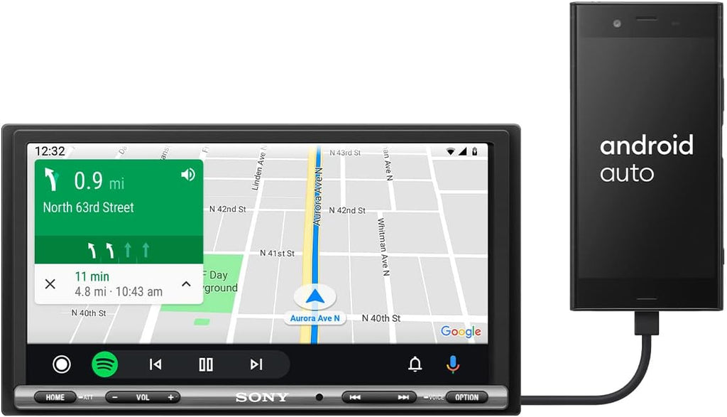 Récepteur multimédia Sony XAV-AX3200 de 7 pouces doté de Apple CarPlay/Android Auto
