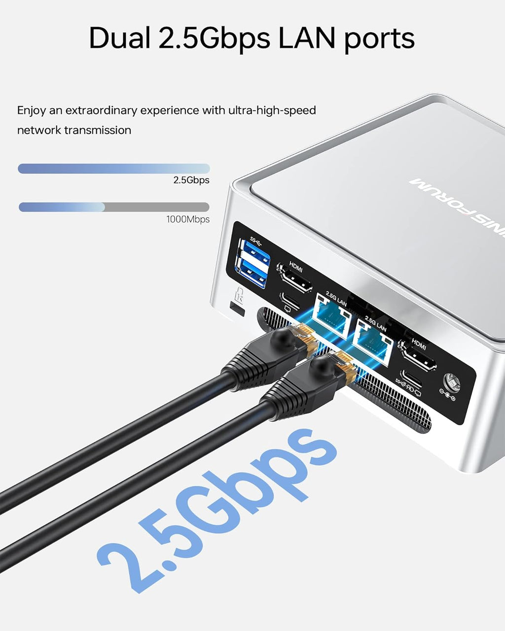 MINISFORUM Mini PC NAB6 Lite Intel Core i5-12600H 12 cœurs 16 threads allant jusqu'à 4,7 GHz 16 Go de RAM DDR4 SSD PCIe 4.0 de 500 Go Double LAN RJ45 2,5 Gb/s Mini ordinateur de bureau 2 ports HDMI 7 ports USB WiFi 6 Bluetooth 5.2
