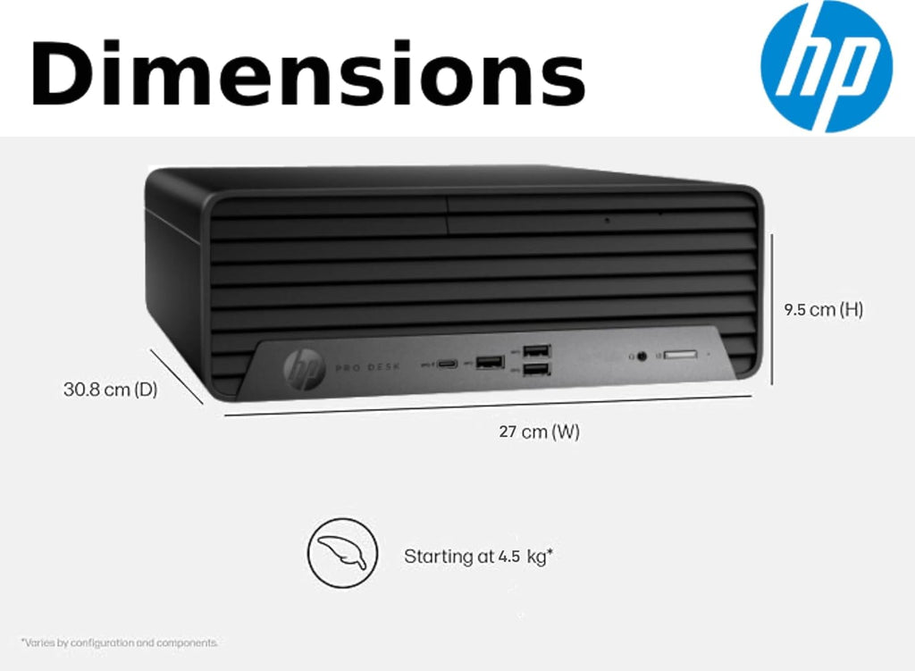 Ordinateur de bureau professionnel HP ProDesk 400 G9 SFF, processeur Intel, 32 Go de RAM, SSD PCIe de 1 To, double affichage 4K, USB-C, HDMI, RJ-45, Wi-Fi, clavier et souris doté de connectivité filaires, Windows 11 Professionnel