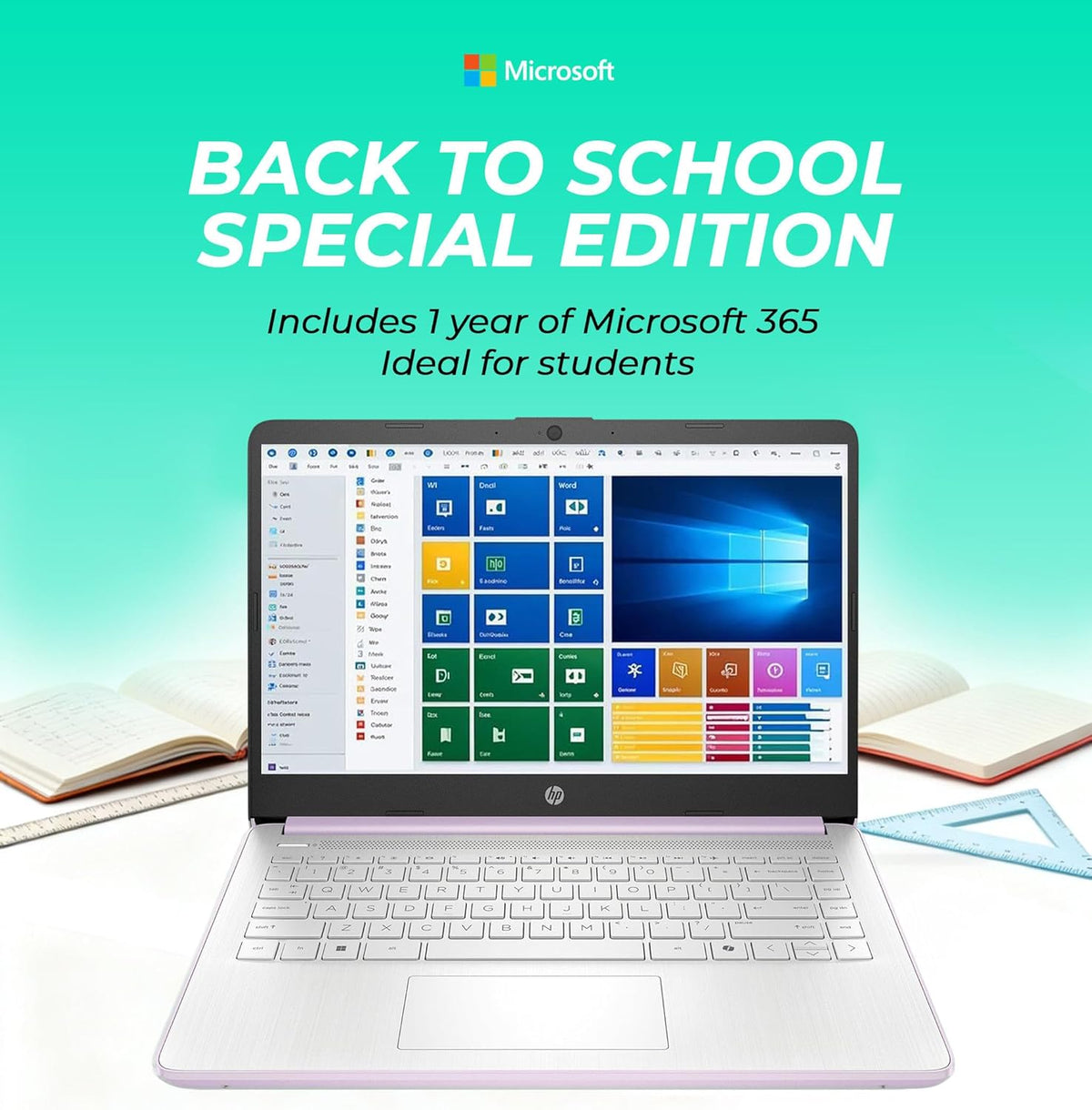 Ordinateur compact portable HP Ultrabook avec Office 365 et Copilot AI • Processeur Intel quadricœur • 1,1 To de stockage (1 To OneDrive et 128 Go SSD) • 8 Go de RAM • Windows 11 (sans écouteurs)