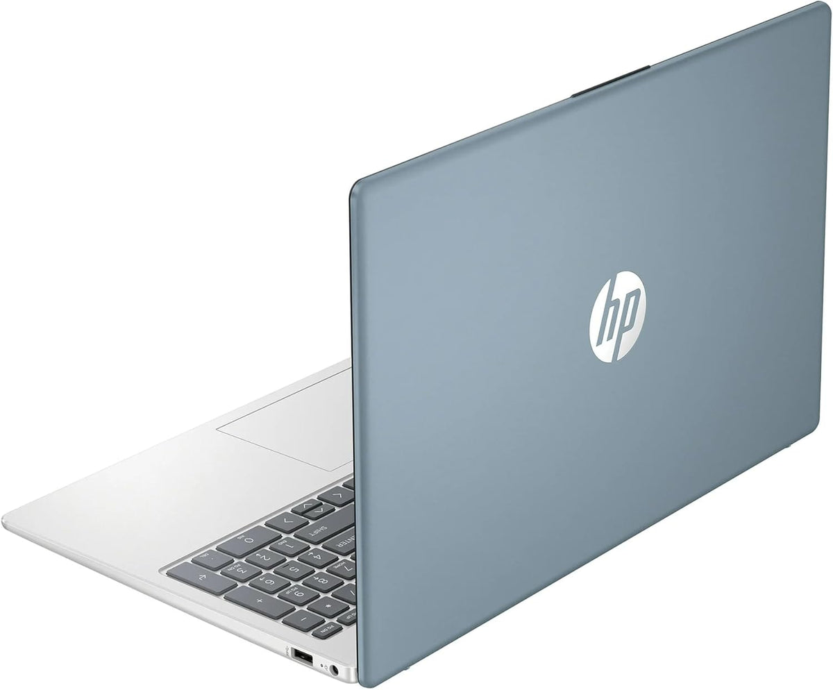 Ordinateur compact portable HP 15,6" FHD tactile, 16 Go de RAM, 512 Go de stockage (SSD 256 Go + station d'accueil 256 Go), processeur Intel Core i3 8 cœurs, Windows 11 avec Copilot AI, écouteurs SageNova, bleu clair de lune