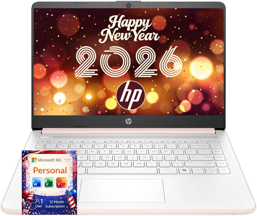 Dernier Ultrabook HP avec Copilot AI - 1,3 To de stockage - 8 Go de RAM - Intel Core | Microsoft Office 365 inclus | SSD de 320 Go + 1 To de stockage cloud | Webcam | Windows 11 | Sans souris | Ordinateur compact portable essentiel