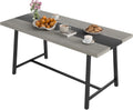 Table de salle à manger industrielle HOMCOM pour 8 personnes, table rectangulaire de 180 cm de long dotée de grand plateau et pieds en acier, gris vieilli