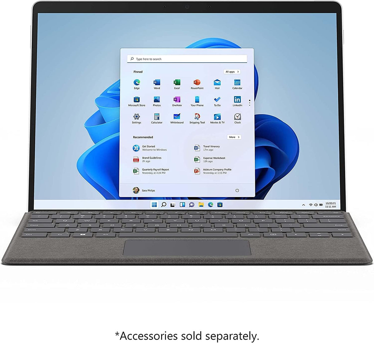 Tablette Microsoft Surface Pro 8, écran tactile 13 pouces, processeur Intel i5 Evo, 8 Go de RAM, SSD 128 Go, Windows 11, Surface Laptop - Appareil seul - Platine (Dernier modèle) (Reconditionné)