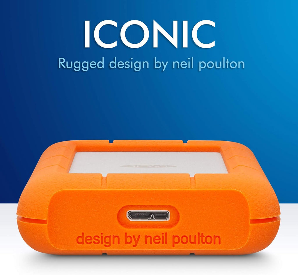 LaCie Rugged Mini, 2 To, 2,5 pouces, disque dur externe portable, pour PC, Mac, iPad et iPhone, service de récupération de données (LAC9000298) pratique
