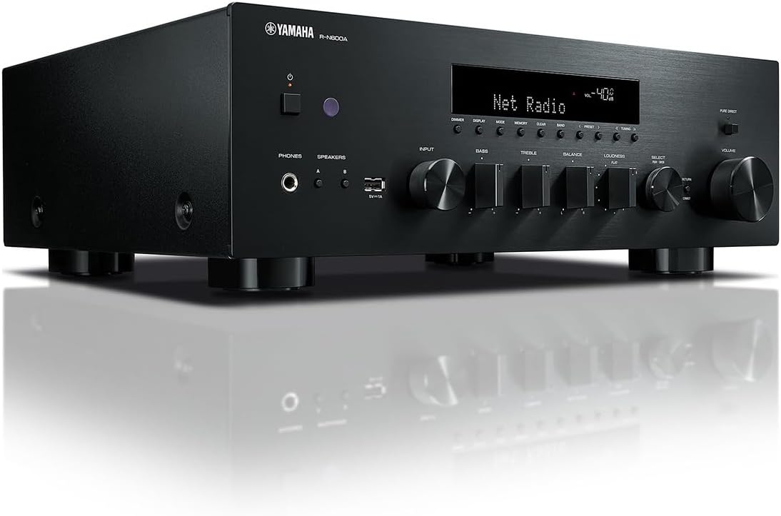 Récepteur réseau R-N600A doté de préampli phono en streaming et convertisseur numérique-analogique intégré (noir)