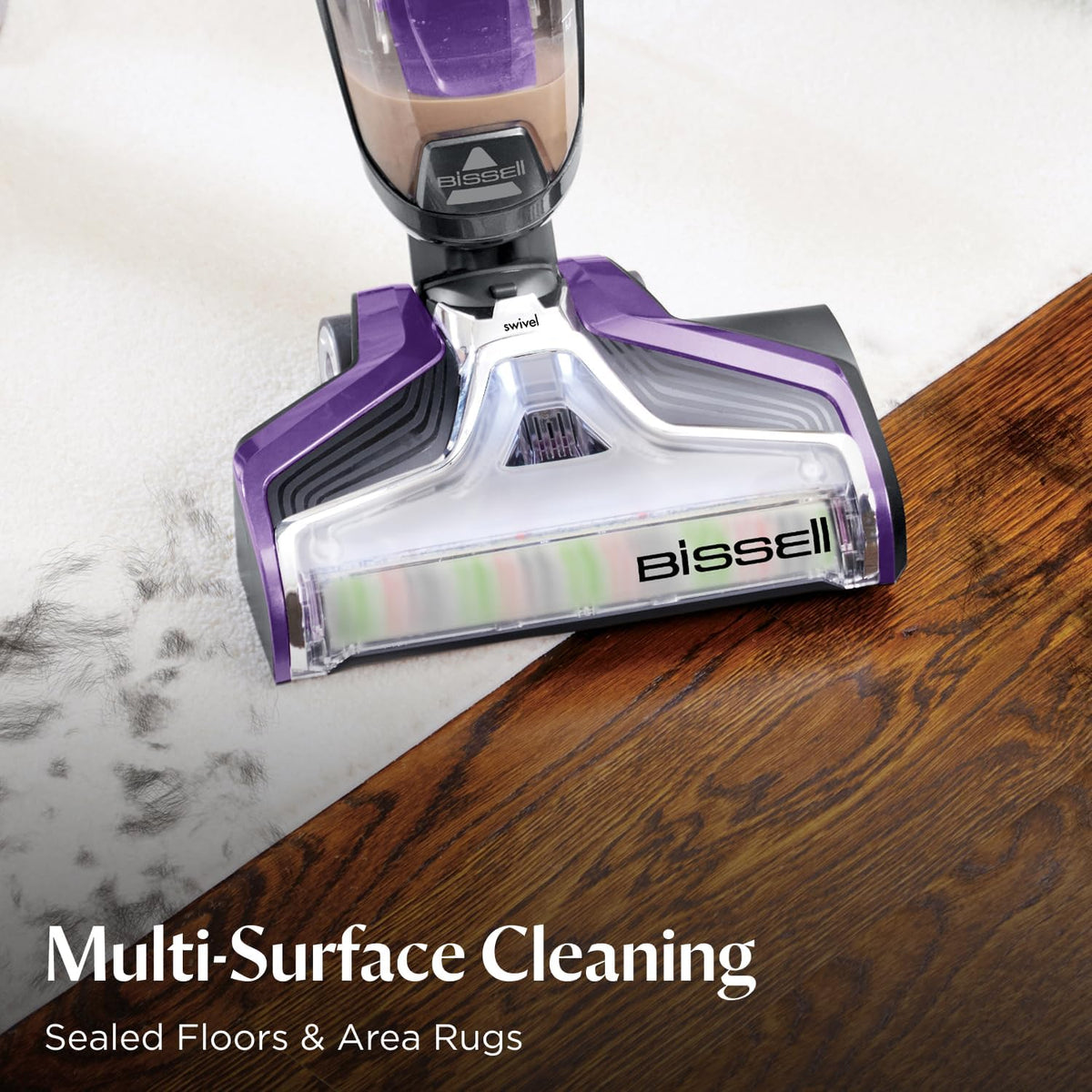 Aspirateur et serpillère tout-en-un BISSELL Crosswave Pet Pro pour sols durs et tapis, violet, 2306A – Modèle pratique