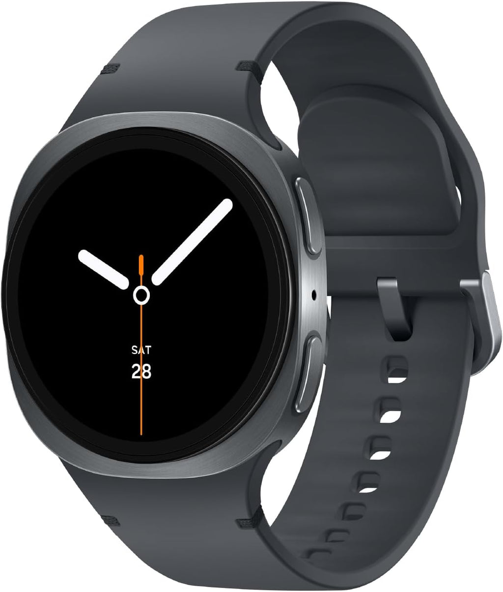 Présentation : Montre connectée Samsung Galaxy Watch 8 (2025) 40 mm Bluetooth, design coussin, suivi d'activité, coaching du sommeil et de la course à pied, score d'énergie, suivi de la fréquence cardiaque, couleur graphite, version américaine, garan