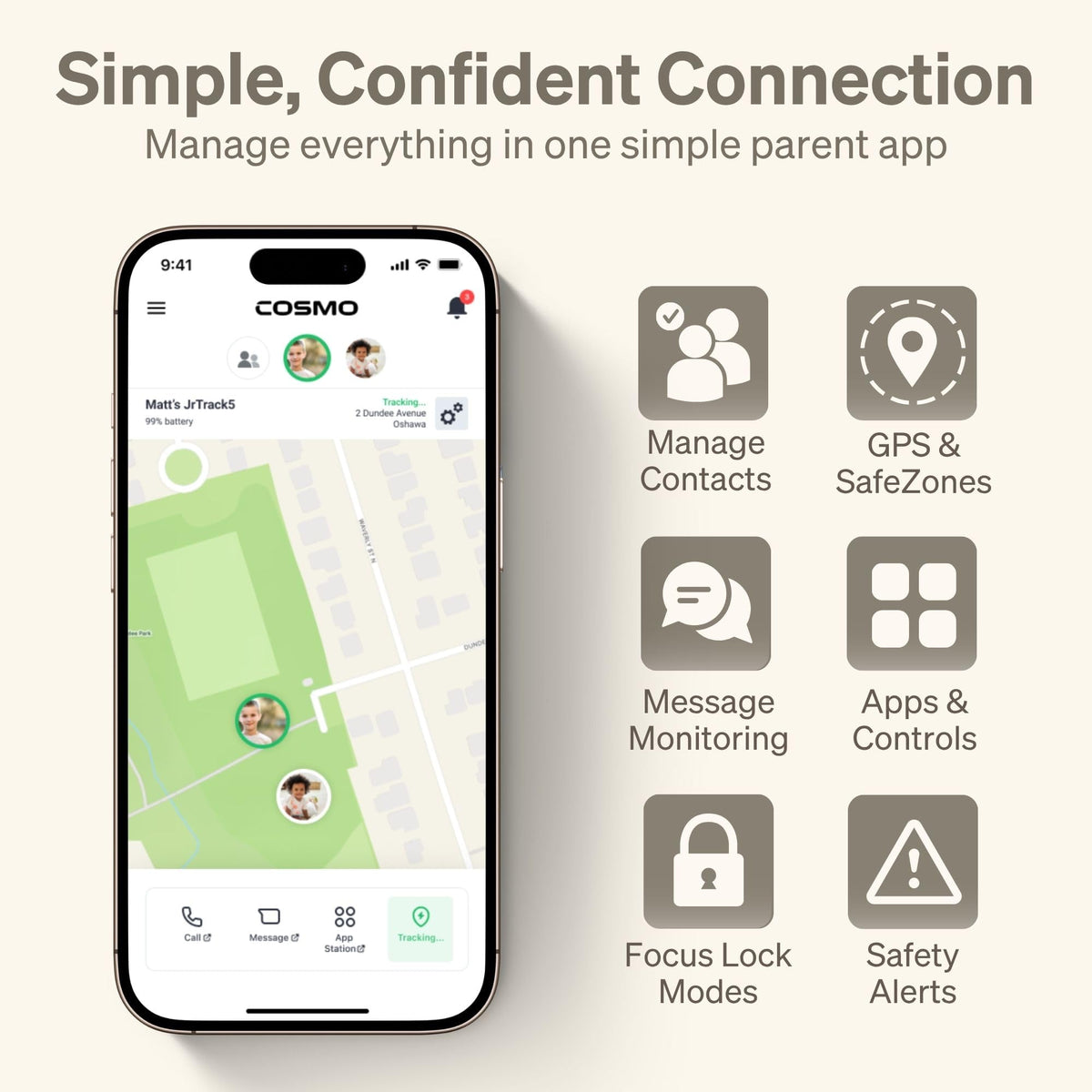 Présentation : Montre connectée pour enfants JRTRACK par Cosmo | Suivi GPS et alertes de sécurité
