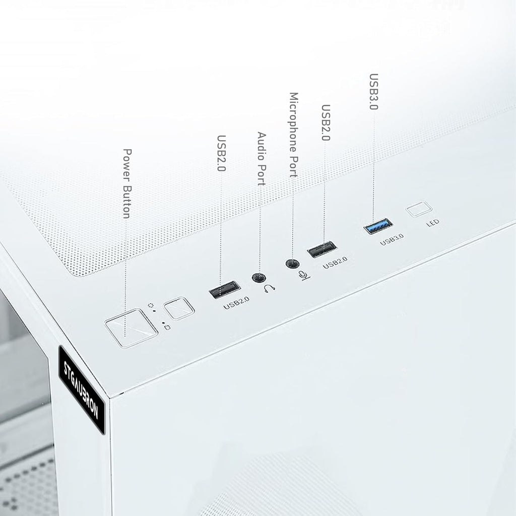 PC de bureau gaming STGAubron : processeur AMD Athlon 3000G 3,5 GHz, carte graphique Radeon RX 590 8 Go, 16 Go de RAM DDR4, SSD 512 Go, Wi-Fi, Bluetooth 5.0, 3 ventilateurs RGB, Windows 11 Famille – Modèle pratique