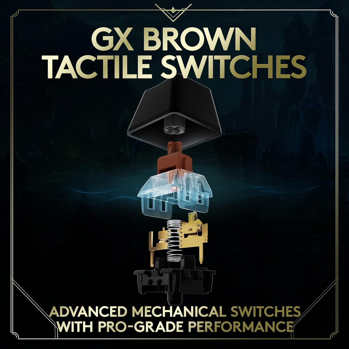 Clavier de jeu mécanique Logitech G PRO - Ultra-facile à transporter, format au format compact sans pavé numérique, câble USB détachable, touches rétroéclairées RGB LIGHTSYNC, édition officielle League of Legends