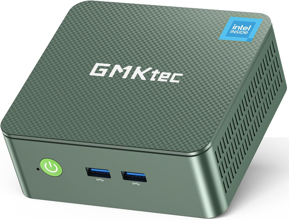 Mini PC GMKtec Intel Twin Lake N150 (N100 amélioré) 16 Go de RAM DDR4, SSD PCIe M.2 de 512 Go, ordinateur de bureau 4K, double HDMI, USB 3.2, Wi-Fi 6, Bluetooth 5.2, RJ45 2,5 GbE pour une utilisation bureautique ou professionnelle. – Modèle pratique