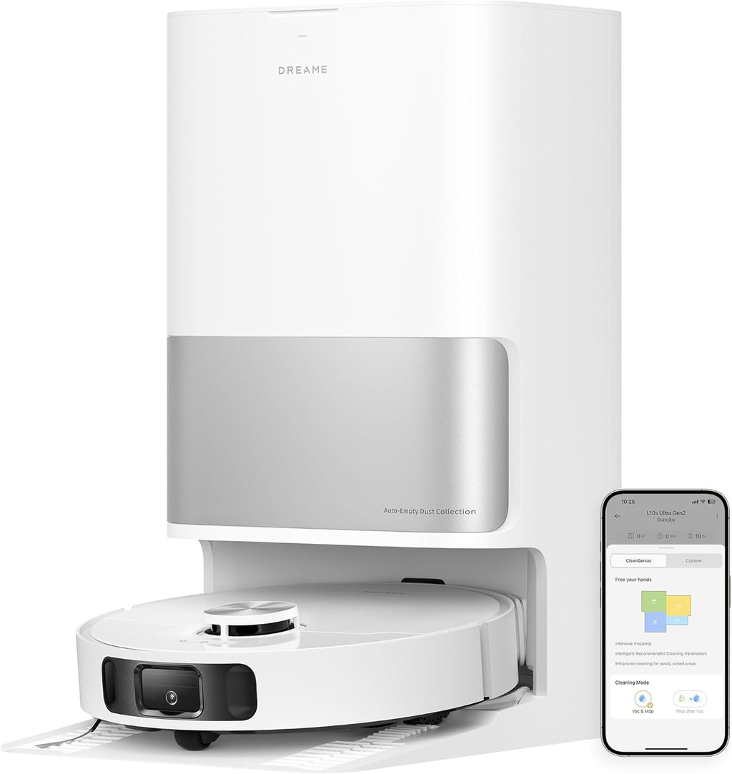 Aspirateur et laveur robot DREAME L10s Ultra Gen 2, aspiration de 10 000 Pa, technologie MopExtend, station de base tout-en-un, vidage automatique après 75 jours, lavage et séchage automatiques, détection intelligente des obstacles, nettoyage de…