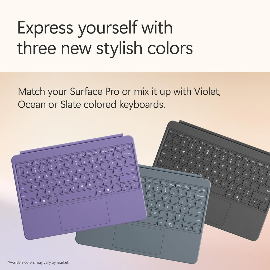 Microsoft Surface Pro 2-en-1 (2025) : ordinateur compact portable/tablette, Windows 11, Copilot+, écran tactile 12 pouces, processeur Snapdragon X Plus (8 cœurs), 16 Go de RAM, 256 Go de stockage, finition platine.